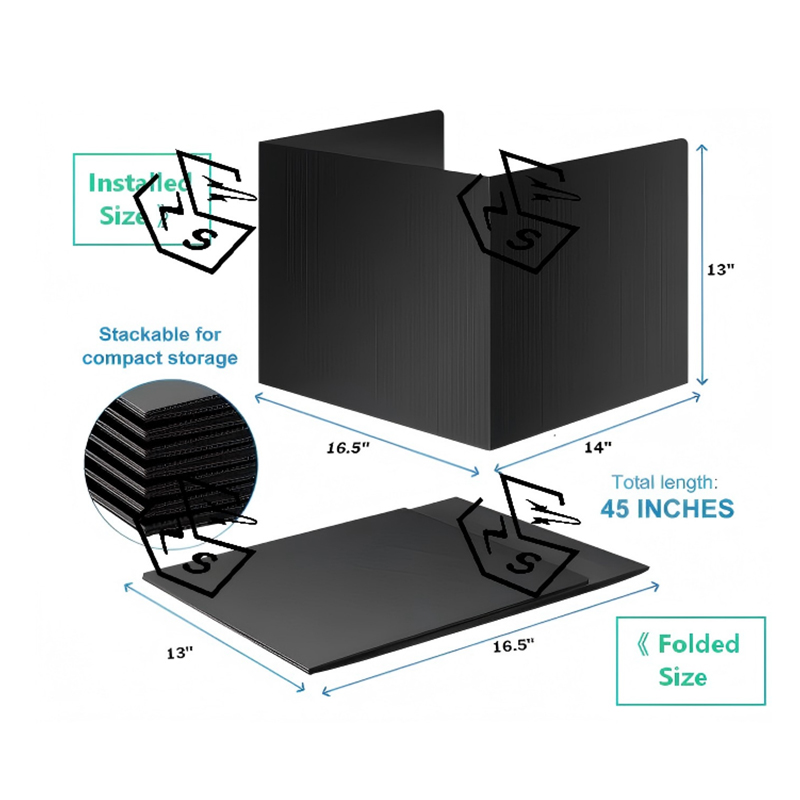 Divisórias de mesa de plástico corrugado para sala de aula