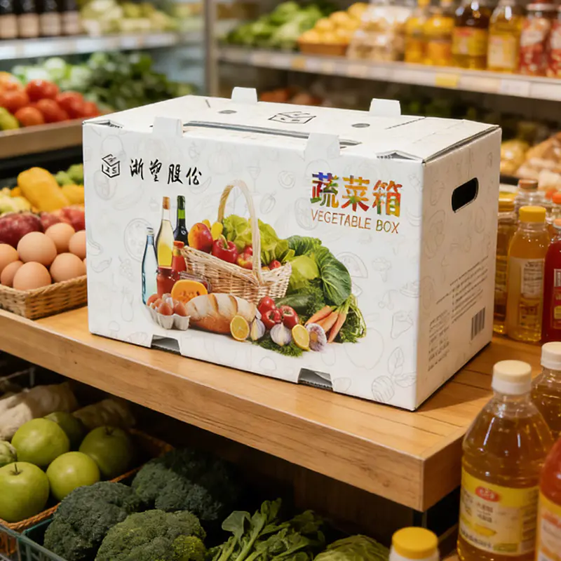 Caixa de papelão ondulado PP para vegetais e frutas